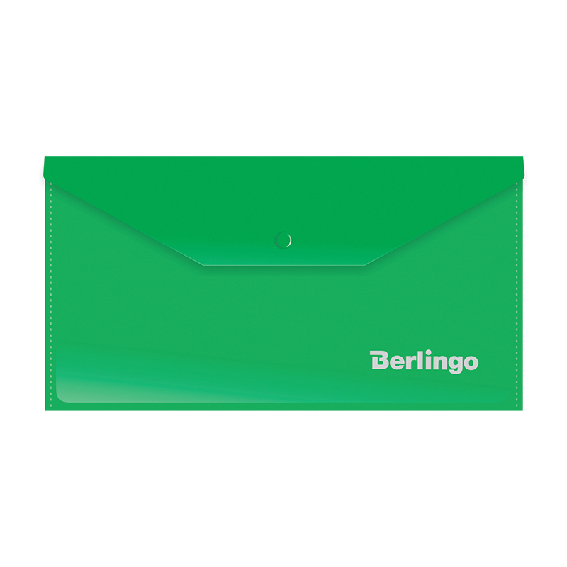 Папка-конверт на кнопке Berlingo, C6, 180мкм, зеленая AKk_06304