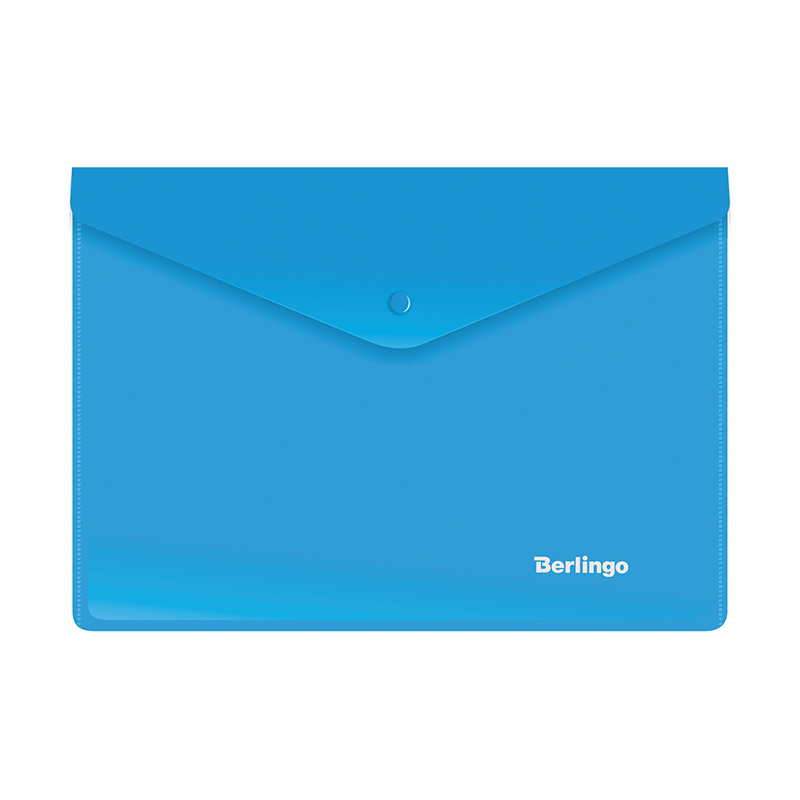 Папка-конверт на кнопке Berlingo, A5+, 180мкм, синяя OBk_05002