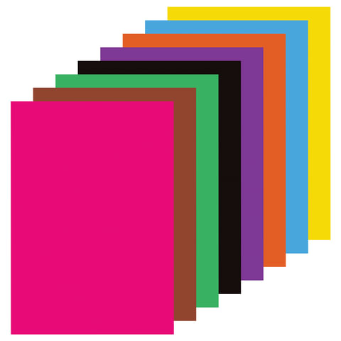 Цветная бумага А4 МЕЛОВАННАЯ, 8 цветов, ПИФАГОР Жираф и пальма, 200х283мм, 123524