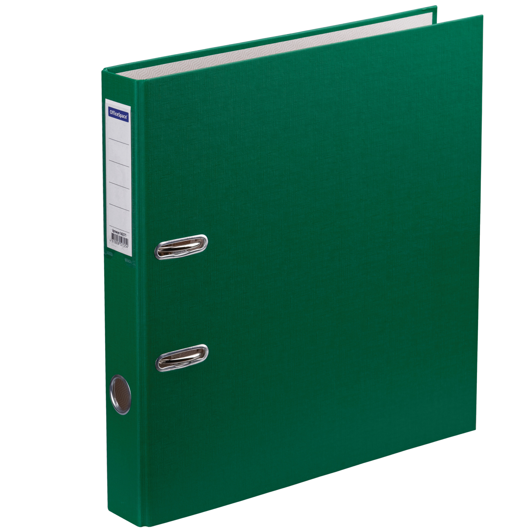 Папка-регистратор OfficeSpace, 50мм, бумвинил, с карманом на корешке, зеленая AFbv50-2-725 / 2521013