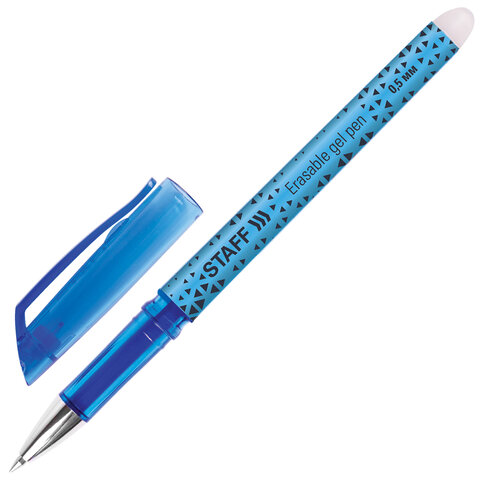 Ручка стираемая гелевая STAFF College EGP-101, СИНЯЯ, узел 0,5мм, линия 0,35мм, 142494
