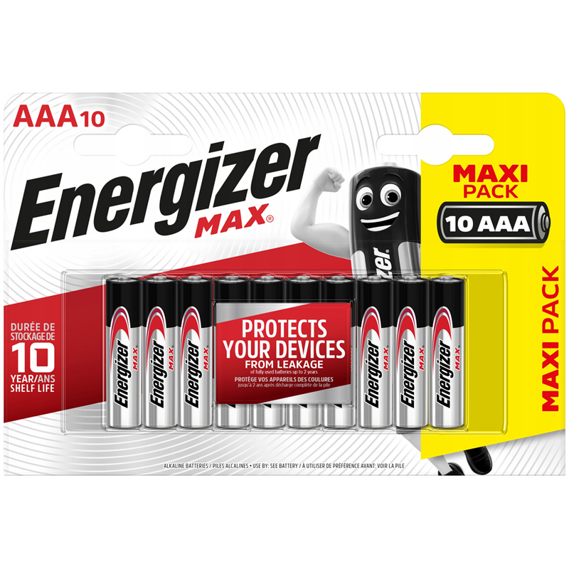 Батарейка Energizer Max AAA (LR03) алкалиновая, 10BL