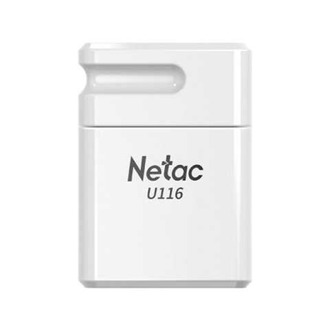 Флеш-диск 16GB NETAC U116, USB 2.0, белый, NT03U116N-016G-20WH